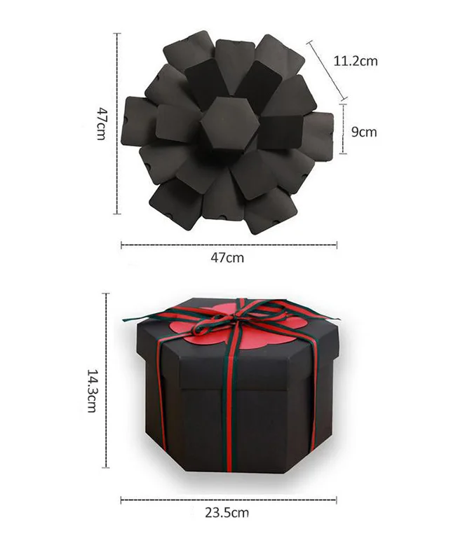 1X новый круглый многослойный сюрприз взрыв коробка признание для скрапбукинга