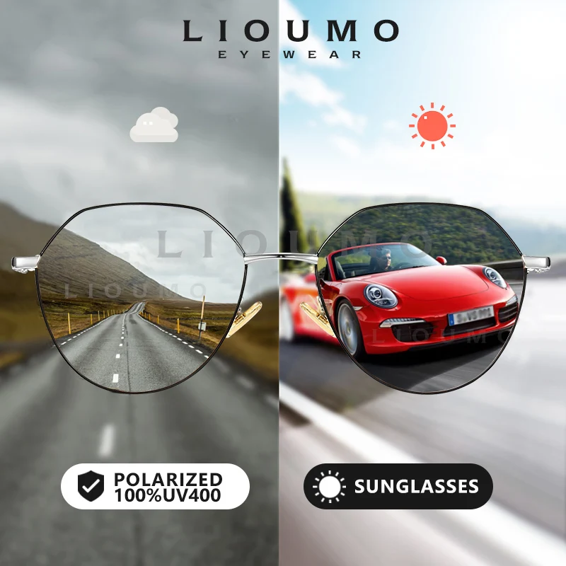 

Очки солнцезащитные LIOUMO поляризационные для мужчин и женщин, модные солнечные, с фотохромными линзами, хамелеоны для вождения, UV400