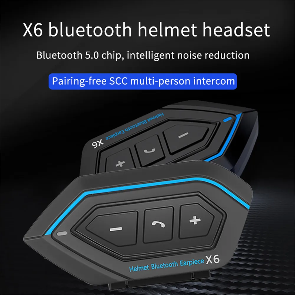Bluetooth-гарнитура X6 для шлема гибкий кабель водонепроницаемая стереогарнитура