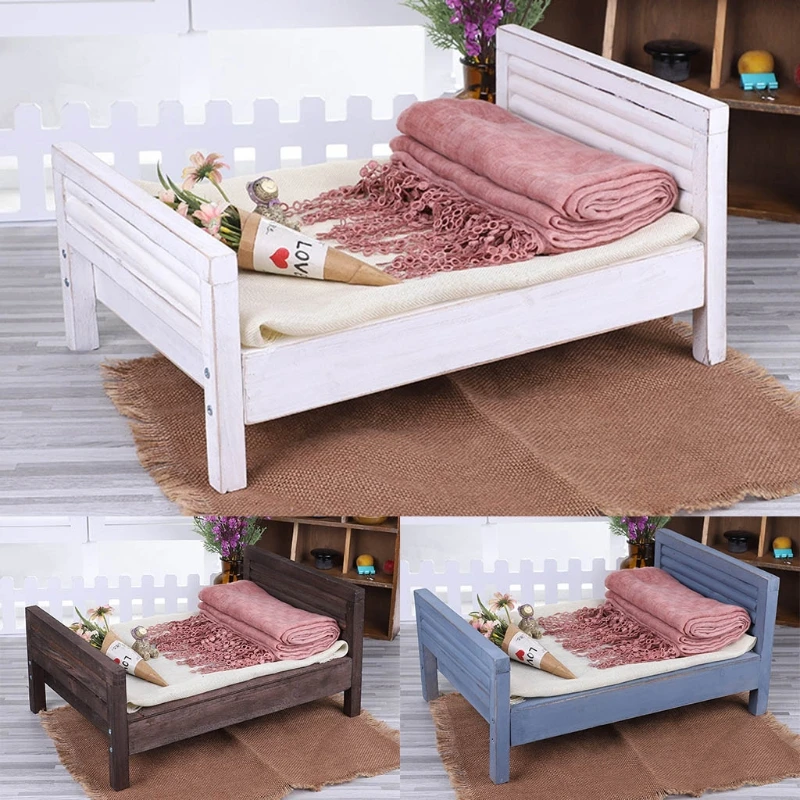 Реквизит для фотосъемки новорожденных деревянная Съемная кровать деревянные настольные мини-столы фон для фотосъемки детей аксессуары ре...