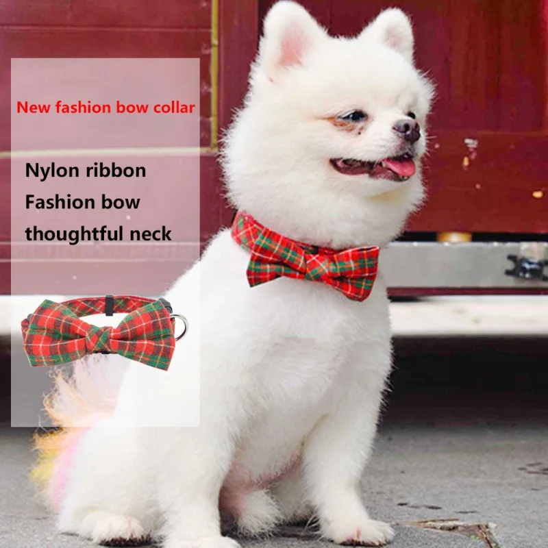 Собачий ошейник однотонный D образный бант ошейники для щенков чихуахуа с