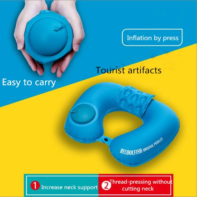 Новая надувная подушка для шеи дорожная U-образная воздушная подголовник головы