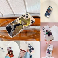 no yaiba demon slayer phone case for iphone huawei p 7 8 9 11 12 10 30 40 s x xs xr mini pro max plus laser transparent glitter