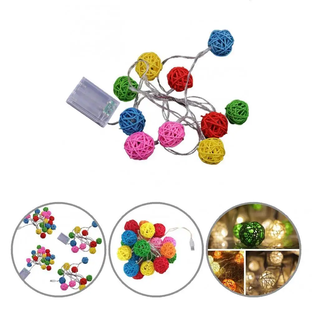 

Multi-purpose Gift Colorful Holiday Rattan Ball String Lamp for Window