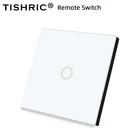 TISHRIC 86 Тип 433 МГц RF пульт дистанционного управления стеклянный, со светодиодной лампой сенсорный настенный переключатель беспроводной смарт-контроллер не стесняйтесь вставлять