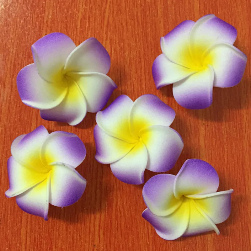 100 шт 4 см EVA Пена Frangipani волосы цветы искусственный Гавайский цветок Плюмерия