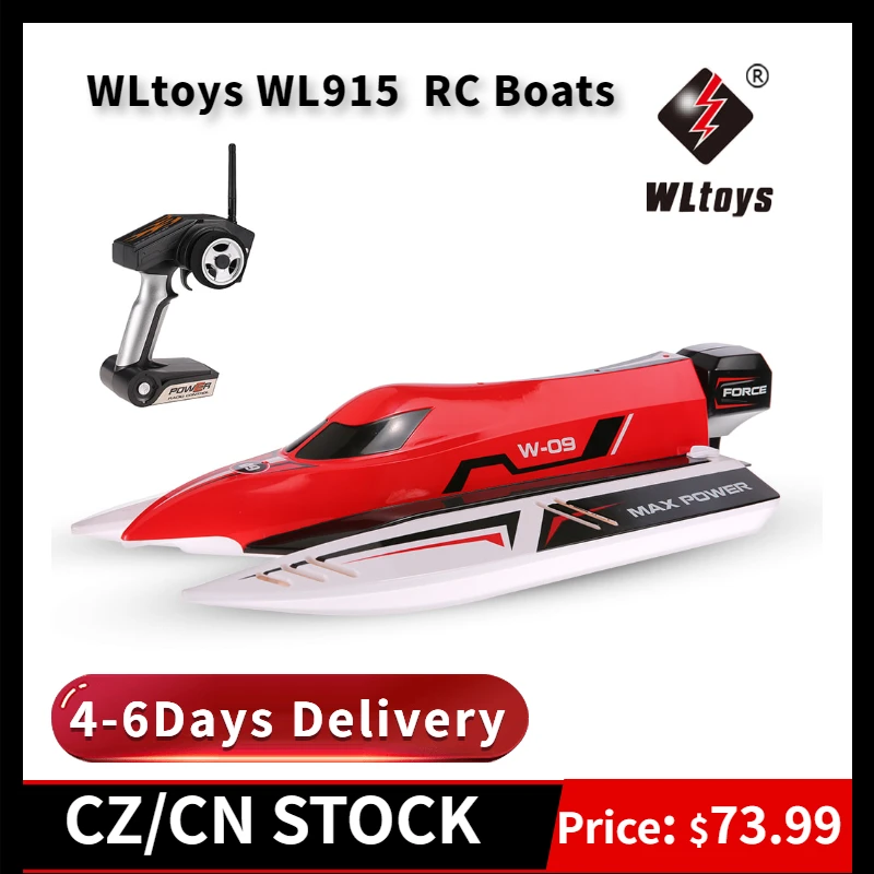 Оригинальная скоростная гоночная лодка WLtoys WL915 2 4 ГГц 2CH 45 км/ч RC F1 бесщеточный