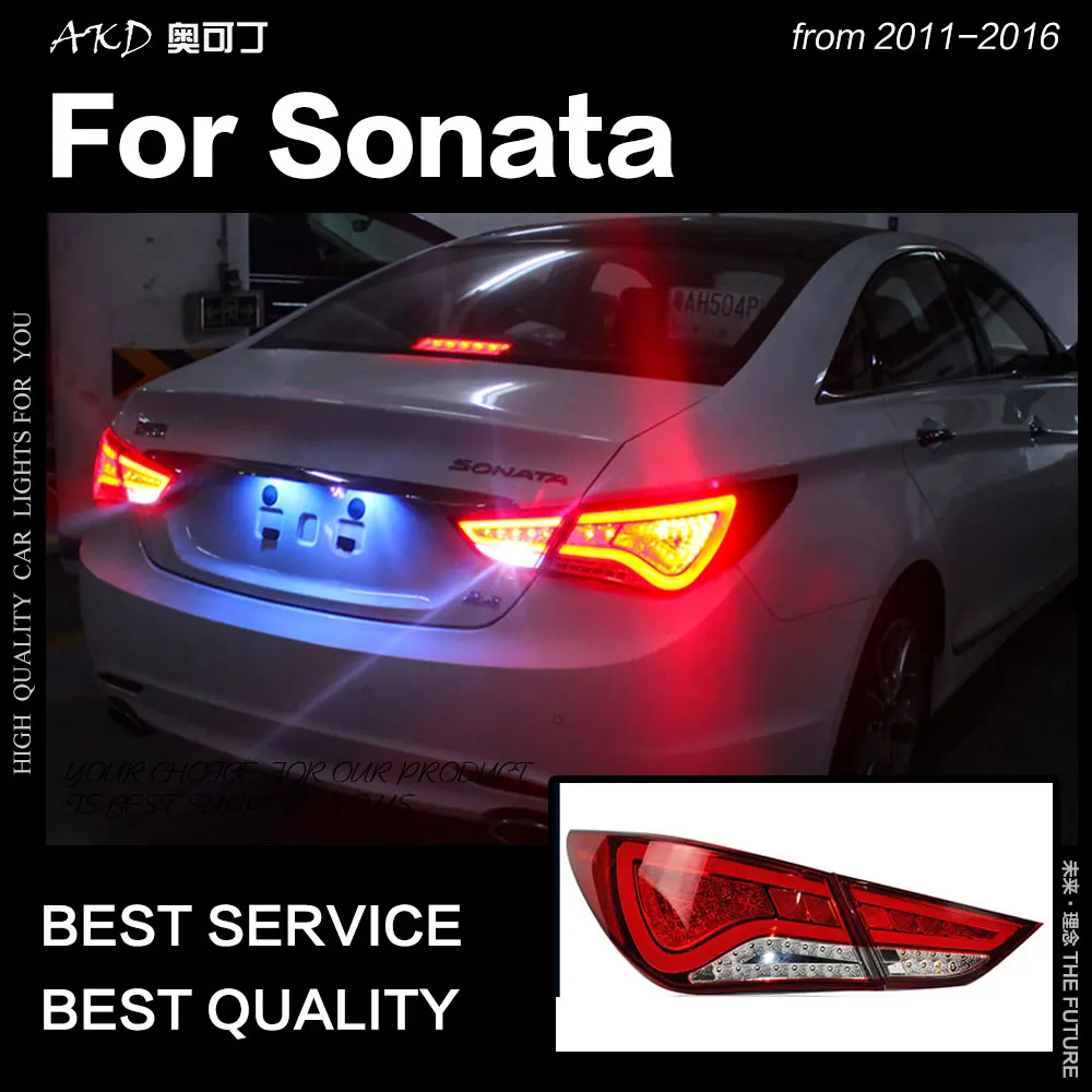 AKD Car Styling for Hyundai Sonata Tail Lights 2011-2016 Sonata YF LED Tail Lamp DRL Signal Brake Reverse auto Accessories