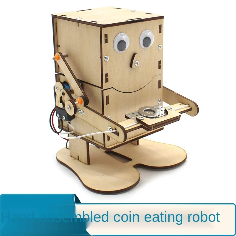 Детский робот едящий монеты научный эксперимент материал игрушки деревянное