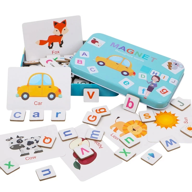 

Детские развивающие игрушки Монтессори, железная коробка, магнитные карты, алфавит, правописание, игра для раннего развития, обучающая игра...