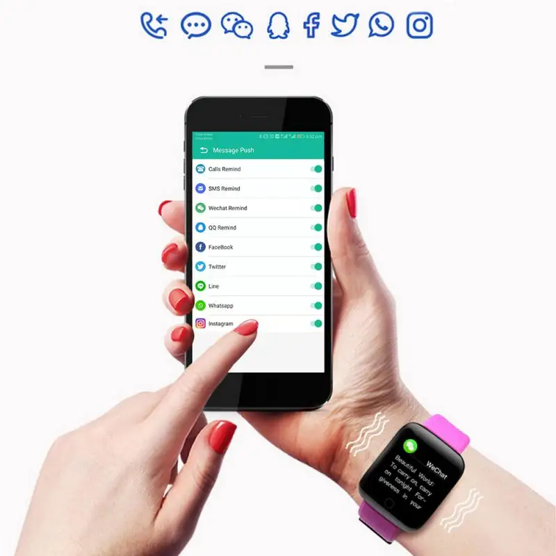 

Dropship 116 PLUS Bluetooth Smart Watch Men Blood Pressure Smart Watch Women Watch Sport Tracker Whats App Smart Sport Watches