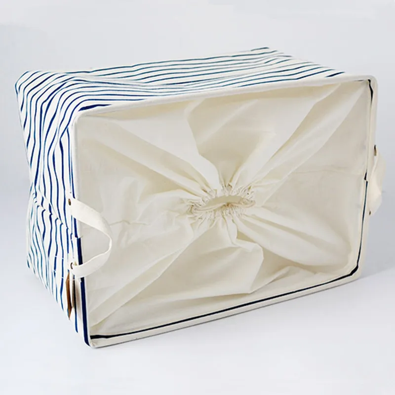 S/M/L хлопковая корзина для хранения в синюю полоску сумки детей игрушек грязной