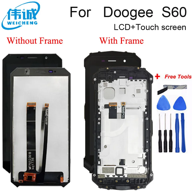 5 2 дюймов Doogee S60 ЖК дисплей Дисплей + кодирующий преобразователь сенсорного