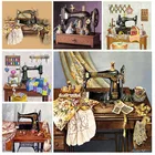 Винтажная швейная машина для алмазной живописи сделай сам, краска в стиле ретро, украшение, вышивка крестиком, мозаика, алмазная вышивка, искусство и ремесла для взрослых