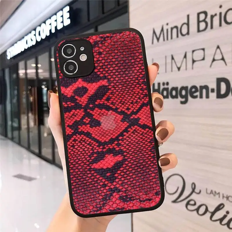 

Snake sexy print luxury fashion Phone Cases Matte Transparent for iPhone 7 8 11 12 s mini pro X XS XR MAX Plus cover funda
