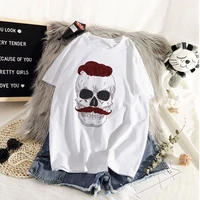 female t shirt cute skulls printed short sleeve tshirt fashion summer ladies graphic clothing female t shirt tee tops