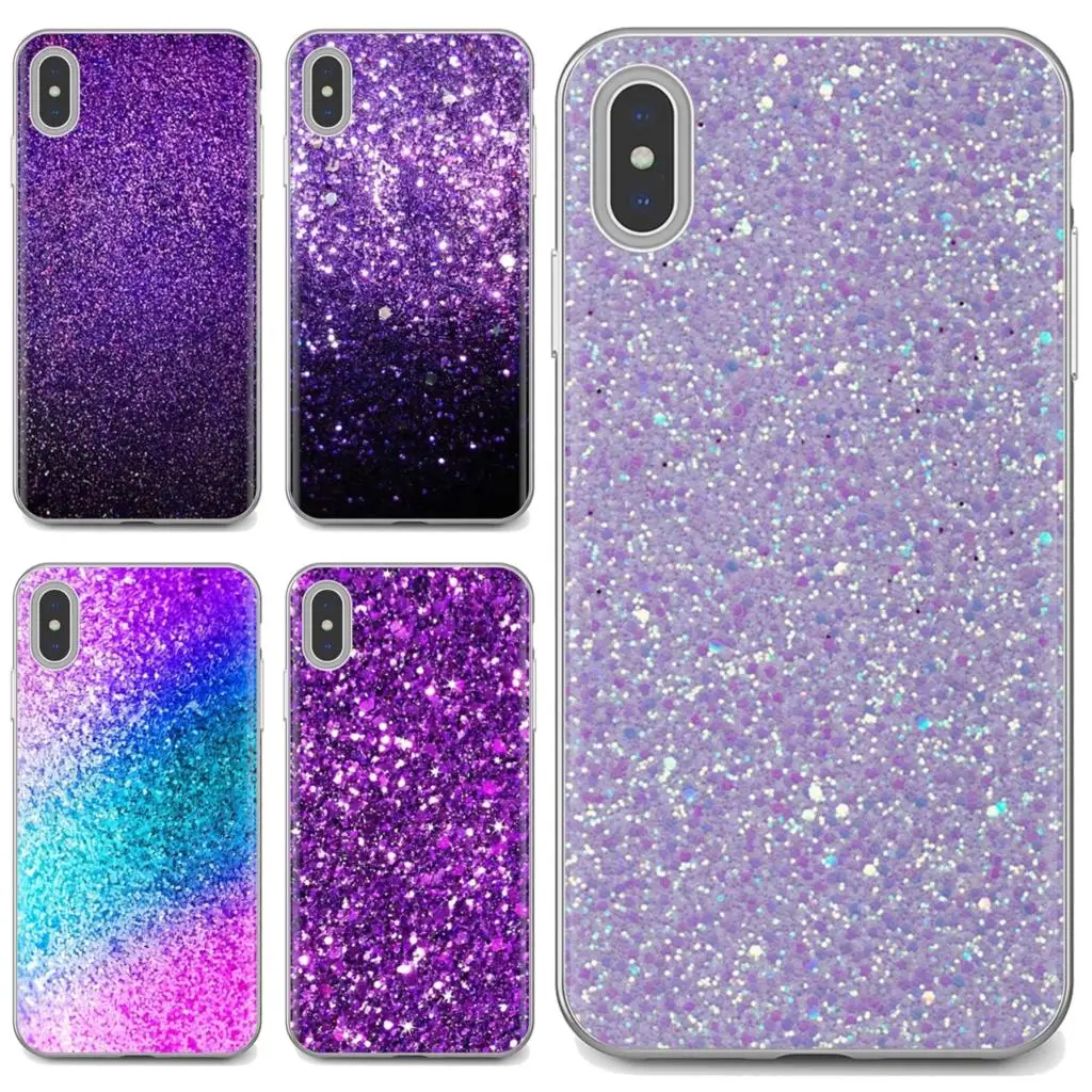 Уникальный силиконовый чехол для телефона светло-фиолетовый Блестящий