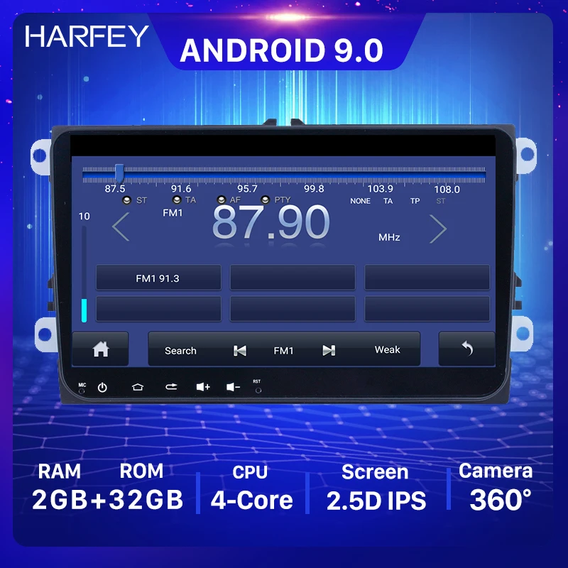 Harfey 2 Din радио GPS 9 дюймов автомобиль Android 0 для Фольксваген Шкода Октавия Гольф 5 6 - Фото №1