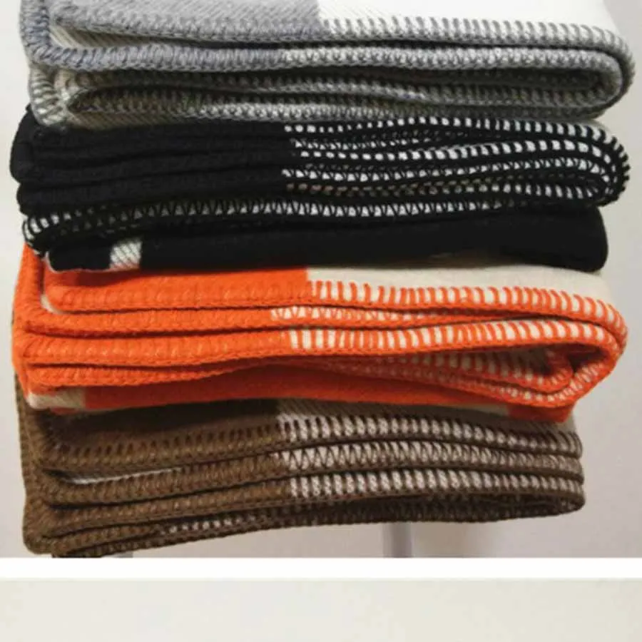Luxury Letter H Cashmere Design Blanket Crochet Soft Wool Shawl Blankets for Beds Winter Warm Couch Knit Throw | Дом и сад