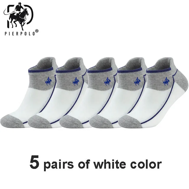 5 white color PEIRPOLO, хлопковые носки, поддерживающие Компрессионные носки для ног, Осень-зима, для мужчин и женщин, компрессионный рукав, спортивные короткие носки для бега - Цвет: 5 white color