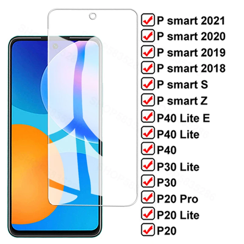 Закаленное защитное стекло 9D для Huawei P smart 2021 2020 Psmart S Z 2019 P20 P30 P40 Lite E|Защитные