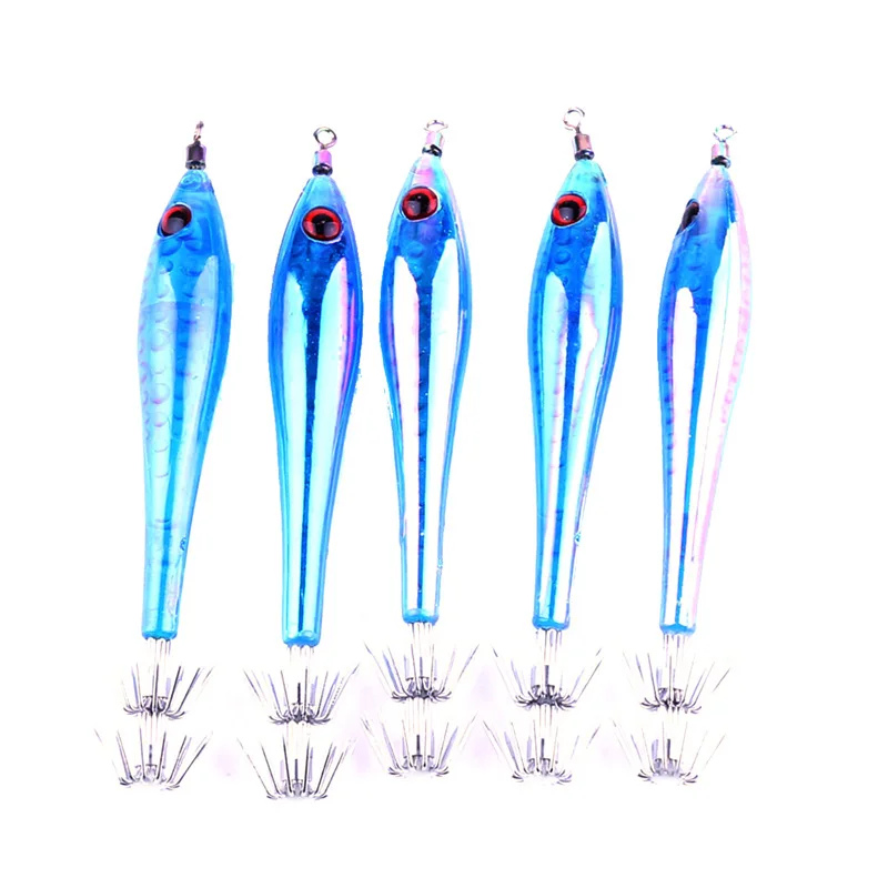 

Fishing Lure Hook Bait New 5pcs/lot 9.5CM Noctilucent Glow Fluorescent Squid Cuttlefish Sleeve-Fish Octopus Freshwater Saltwater