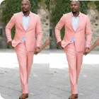 Костюм мужской летний пляжный, льняные Свадебные смокинги, формальные мужские костюмы для жениха, пиджак с заостренным лацканом и брюки