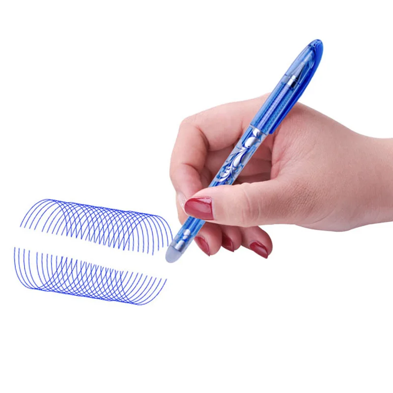 53Pcs/Lot Erasable Pens Refill Set Washable Handle Blue Erasable Gel Pen Rod School Writing Stationery Tool Student Gift Suit