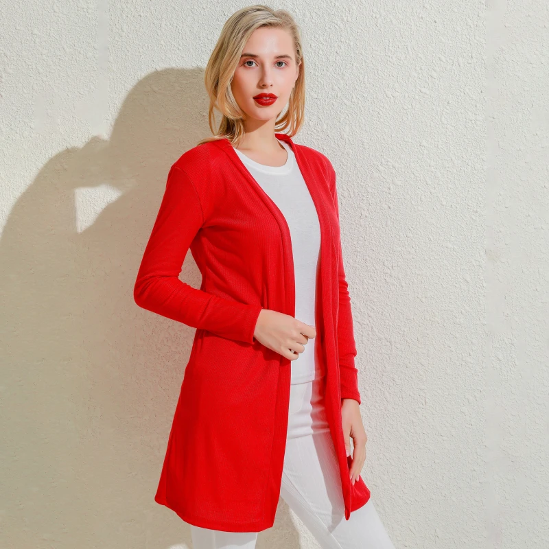 Кардиган средней длины свитер Женская куртка с длинным рукавом Осень зима 2021