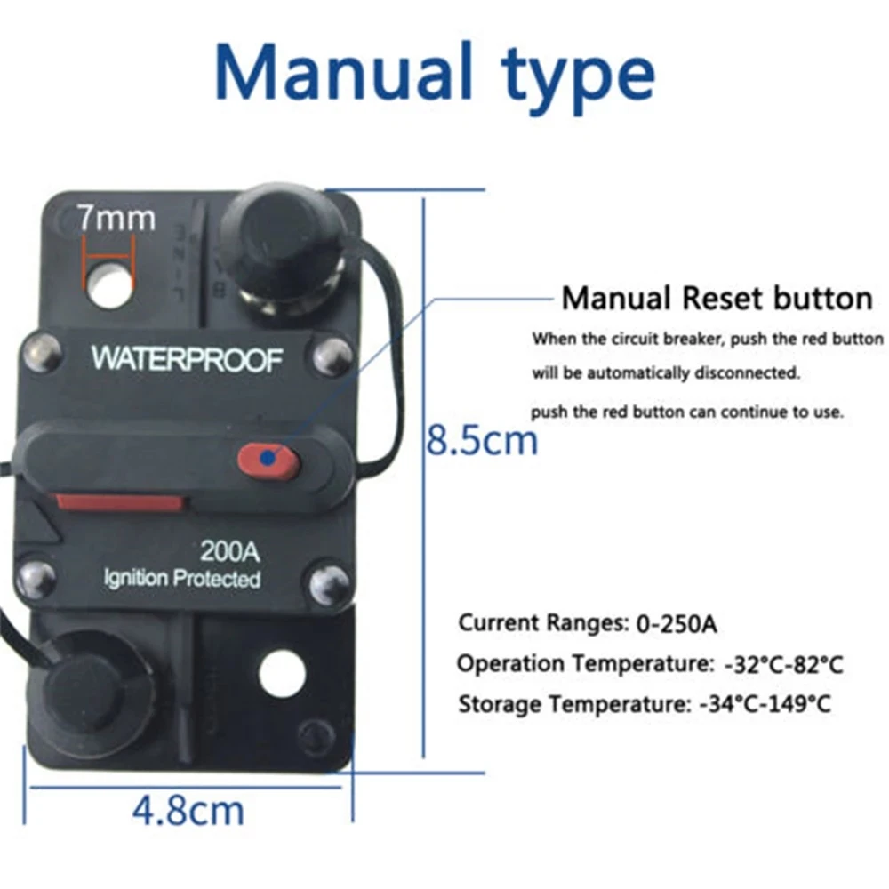 Автомобильный предохранитель Holde 30A 300A AMPCircuit Breaker Fuse Reset 12 48V DC автомобиль Лодка