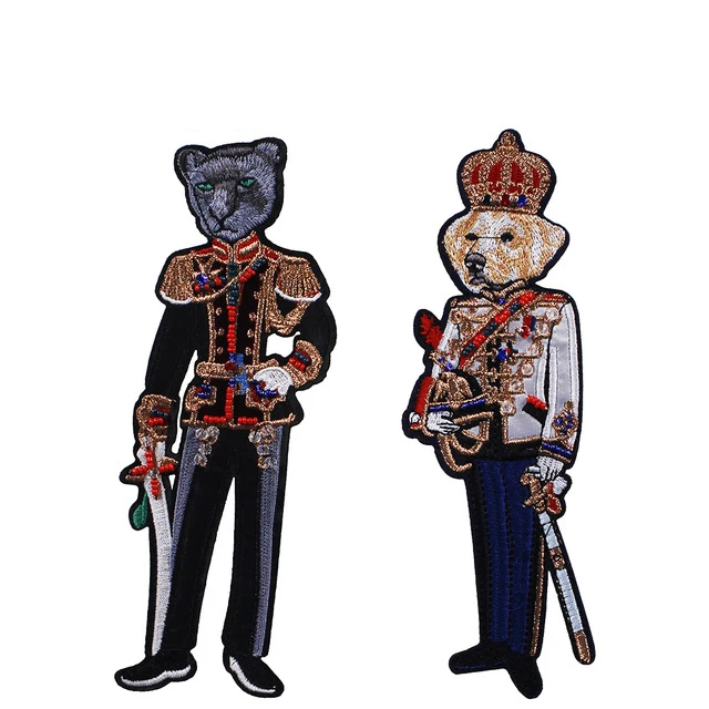 

large embroidery big dogs cartoon bag badges applique patches for clothing AZ-2876