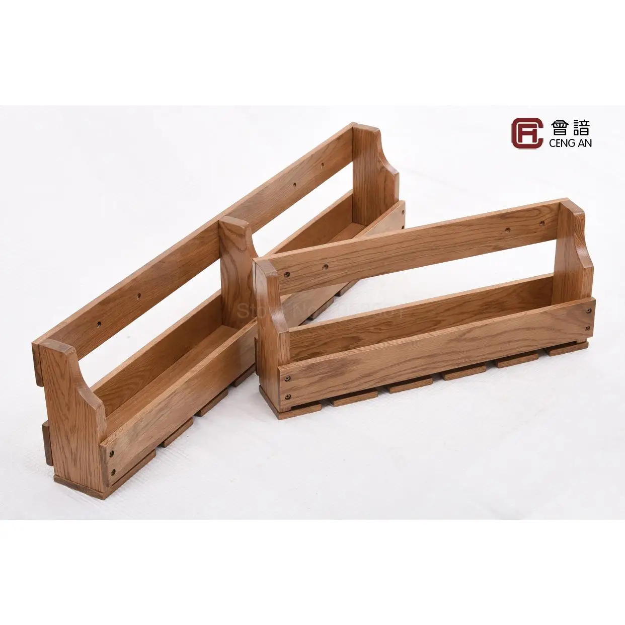 Подвесная Винная стойка для стаканов настенная из дуба и массива дерева в