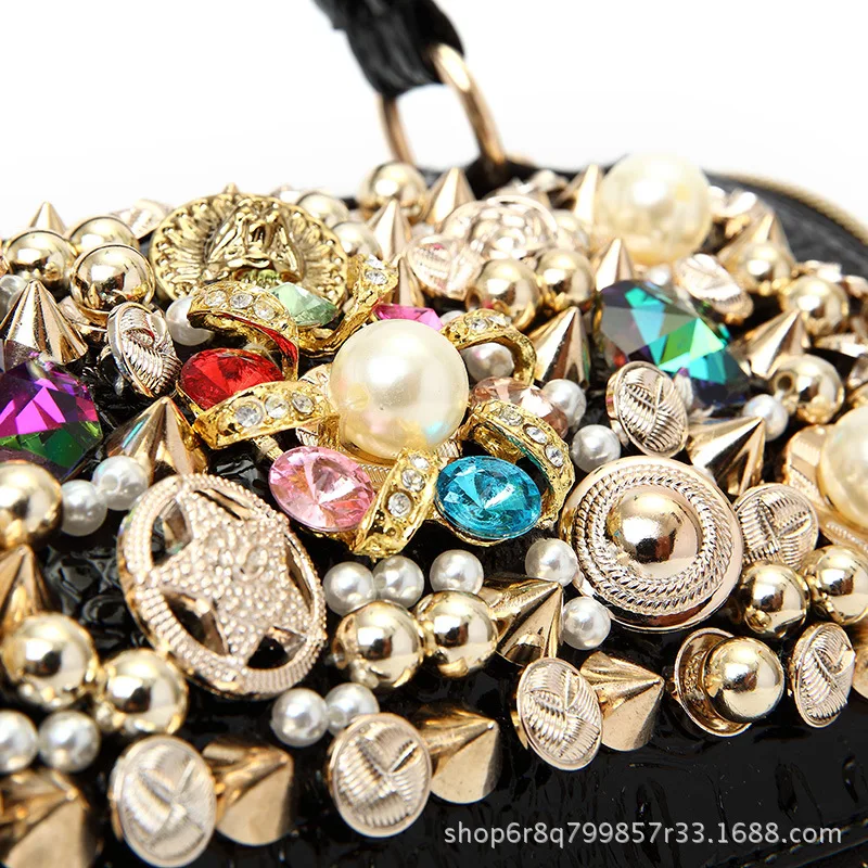 Роскошная женская сумка ручной работы с бисером Сумочка на плечо со стразами