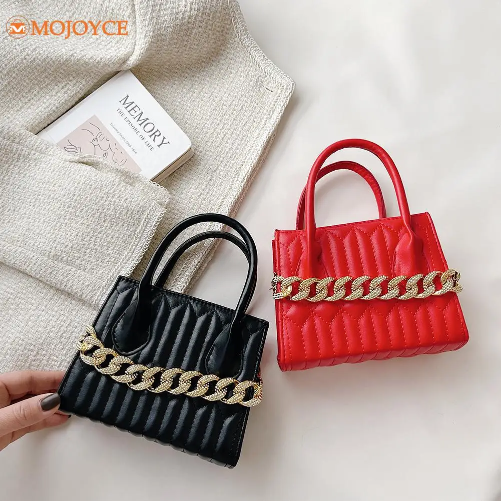 

Women Fashion PU Thick Chain Handbag Purse Lady Zipper Fashion Embroidery Shoulder Bag Retro Straddle Bag