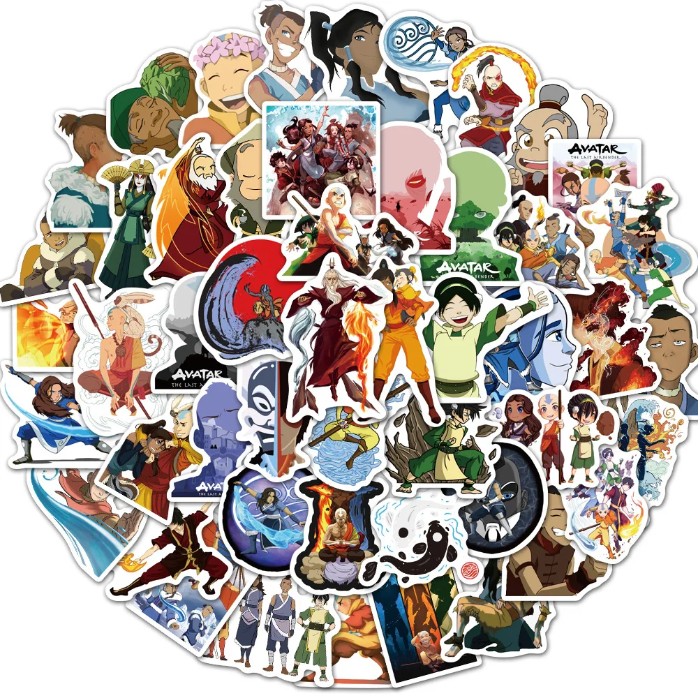 

50PCS Cartoon Anime Avatar The Last Airbender Stickers for Kids DIY Stationery PS4 Skateboard Laptop Guitar Toy Gift Sticker