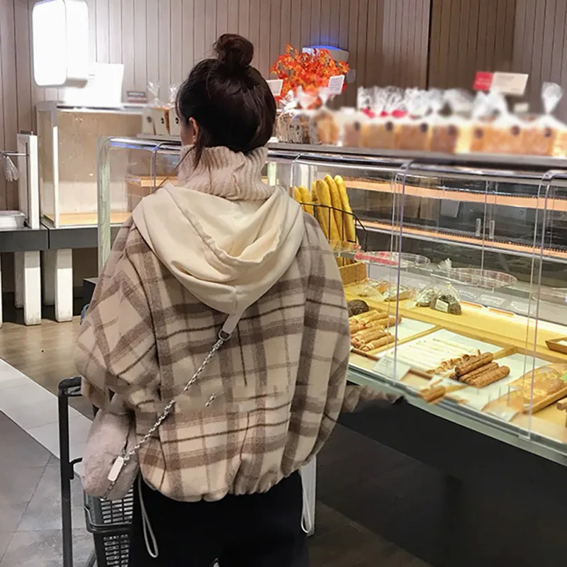 

Winter Warm Casual Warm Hoodies Fake Two Pieces Women's Long Sleeve Turtleneck Pullover Knitted Female Sweatshirts