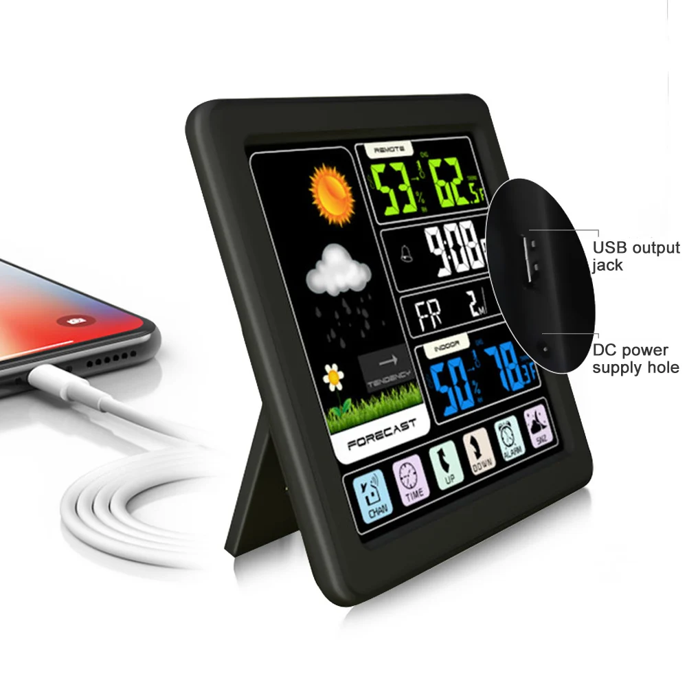 Сенсорный Метеостанция ЖК-дисплей термометр гигрометр метр + открытый