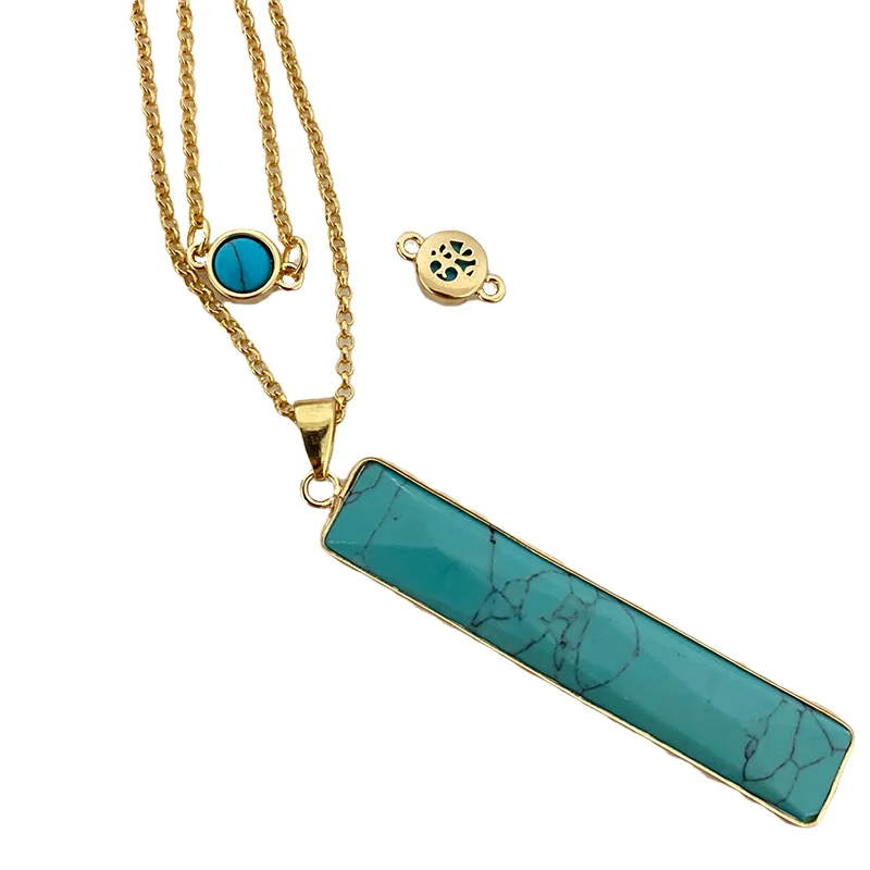 Двухслойное ожерелье с каменной цепочкой модное для женщин изящное