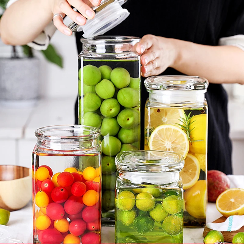 

Food Creative Storage Bottle Glass Nordic Seasoning Kitchen Dispenser Storage Jar Lid Spice Bocal En Verre Home Items DH50SN