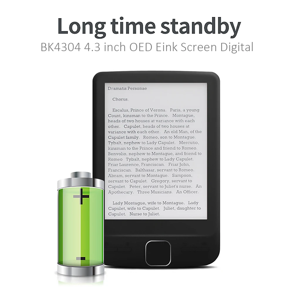 Электронная книга OED Eink с экраном 4 3 дюйма портативный антибликовый E ink для чтения