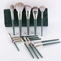 14pcsset makeup brush soft hair uniform shading with storage bag green cloud makeup brush set for beauty