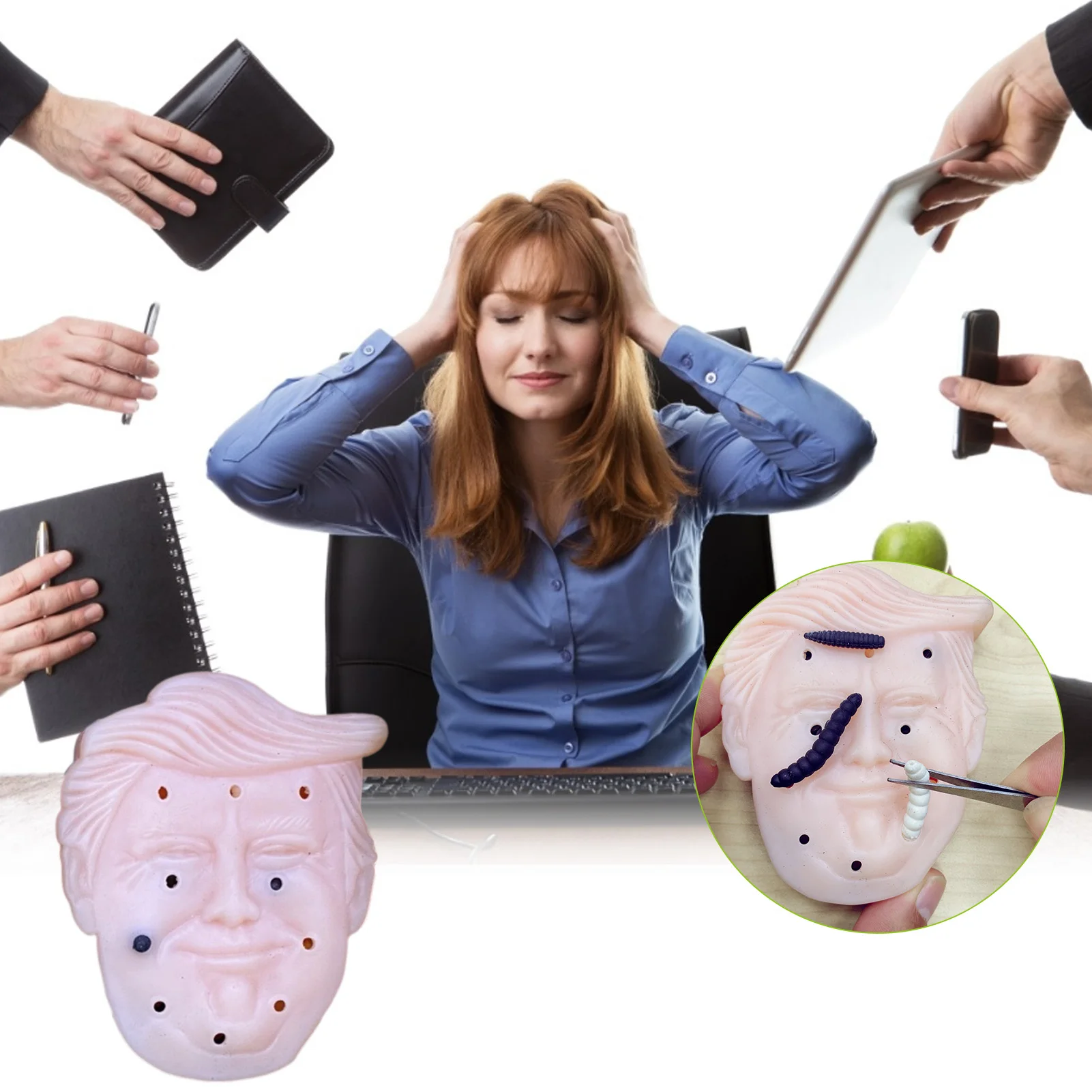 

Stress Relief Toy Remove Worms from the Face Prank Toy Set T50