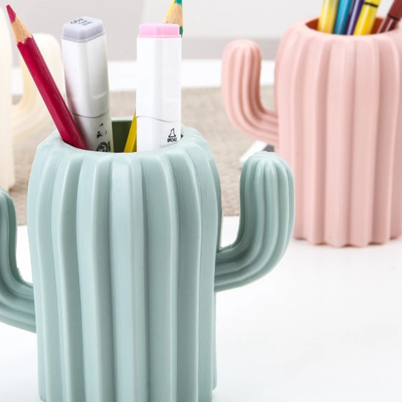 

Penholder Cactus Storage Box Multi Function Desk Penholder Storage Rack Desk Makeup Storage Box Three Pack