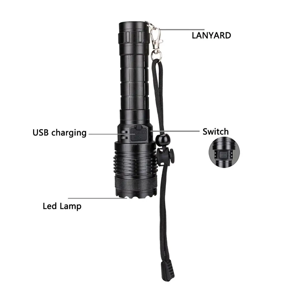 Светодиодный фонарь высокой мощности из алюминиевого сплава для охоты