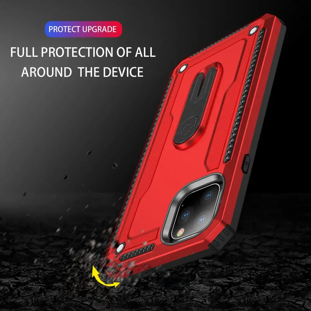 Armor Shockproof Magnetic Holder phone Case for OPPO A1K A9 F11 Pro Realme C2 3 3i X K3 5 Reno 2 A5 2020 Lite Cover | Мобильные