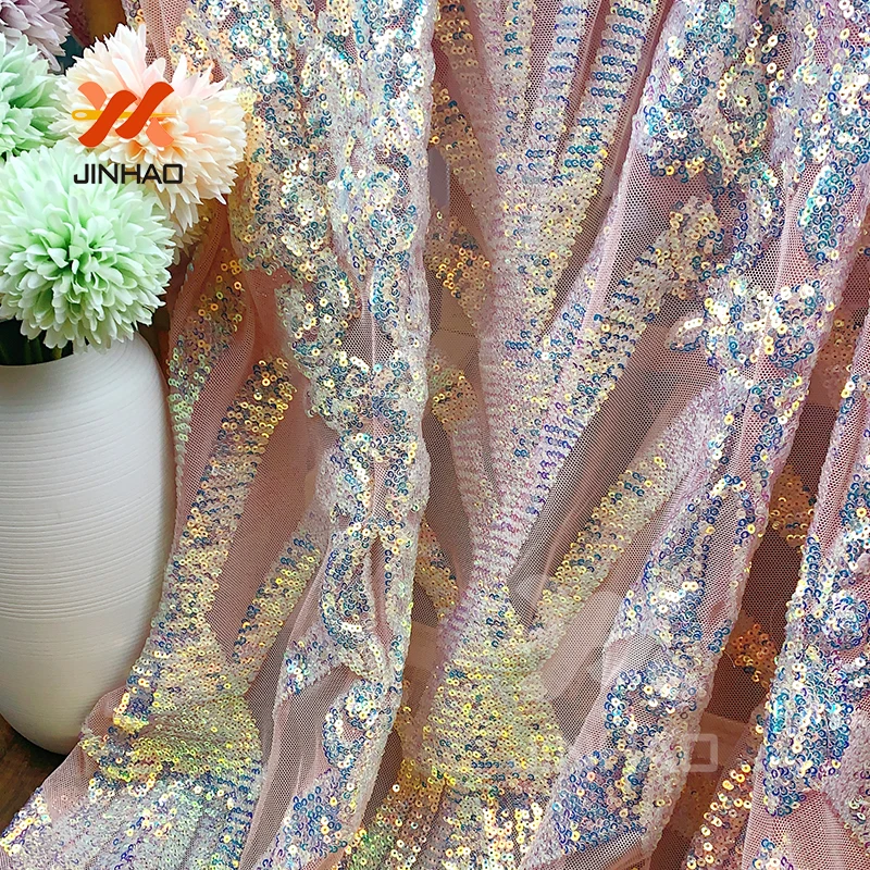 4way растягивающаяся сверкающая ткань с блестками блестящая для юбки платья