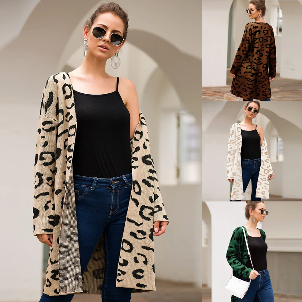 Европейский и американский женский свитер модный стиль четыре цвета леопардовый