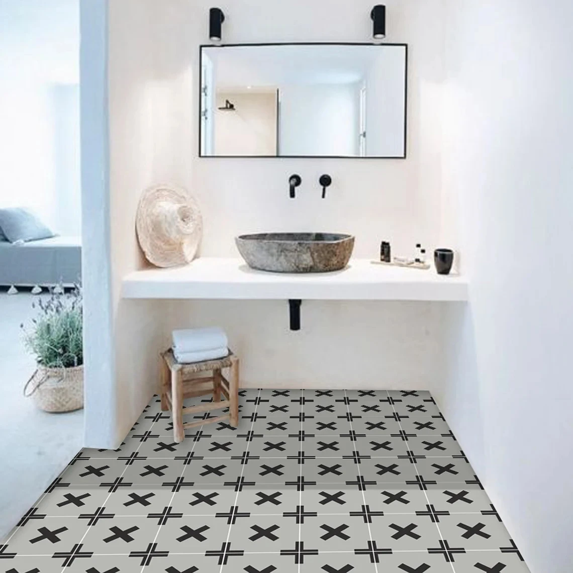

Self-adhesive Tile stickers Tiles for Kitchen Bathroom Back splash - Floor decals Wall Paper Waterproof Peel & Stick 10pcs
