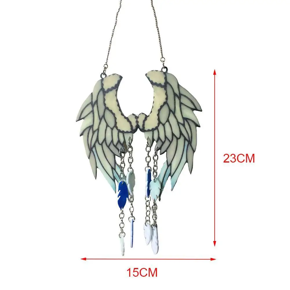 

Handmade Little Angel Feathers Wind Chimes Stained Home Window Hanging Craft Gift Ornament Bedroom Decoration