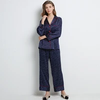 maison gabrielle 100 pure mulberry silk charmeuse 19mm pajamas set polka dot loungewear sleepwear for women 2pieces long sleeve